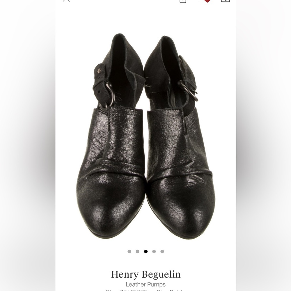 EUC Henry Beguelin grey metallic leather pumps